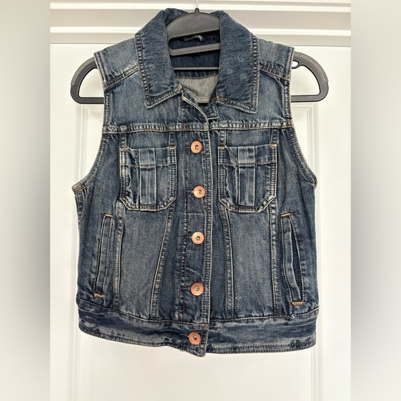 Express Denim Vest with Button Closure - Picture 1 of 2